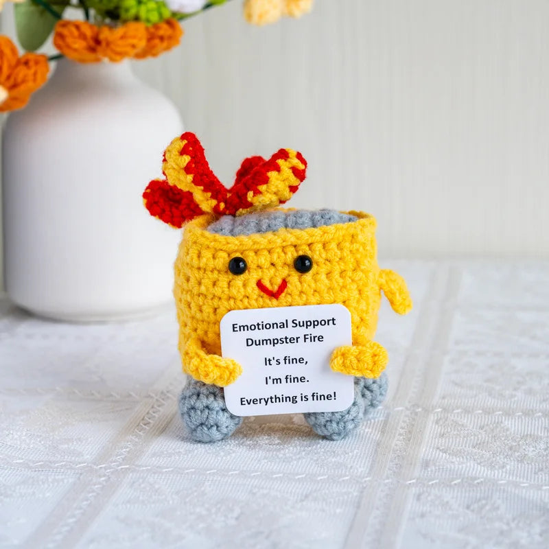 Crochet Dumpster Fire Decorative Doll