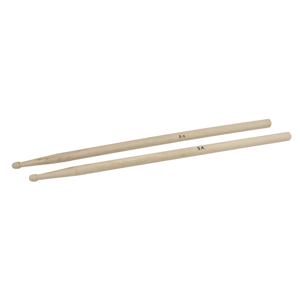 A set of three maple wood drumsticks labeled 5A, 5B, and 7A.
