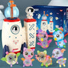 A DIY animal balloon craft kit featuring various colorful octopus and monster-themed balloons for kids.