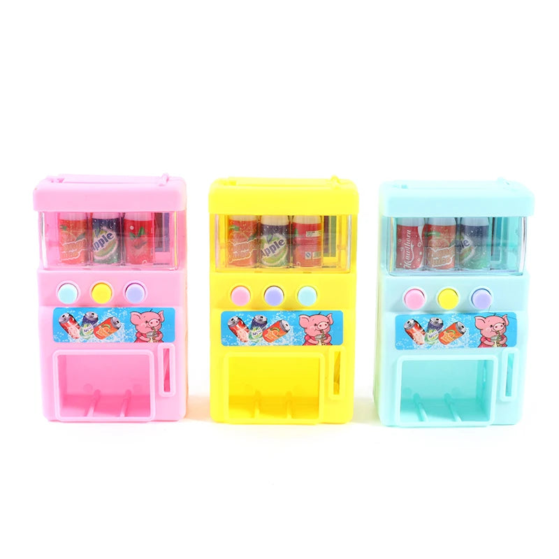 Kids Interactive Vending Machine Toy with Mini Drinks and Coins