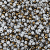 A pile of 340 golden gradient glass beads and white glass beads for DIY jewelry making