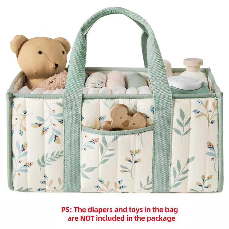 Nursery Diaper Stacker Organizer with Portable Caddy Design