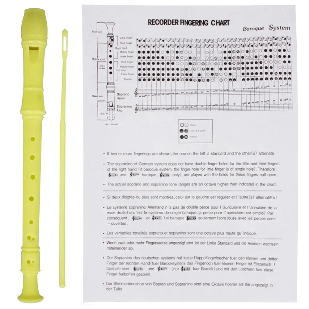 ABS Clarinet for Kids – 8-Hole Vertical Flute with Cleaning Stick