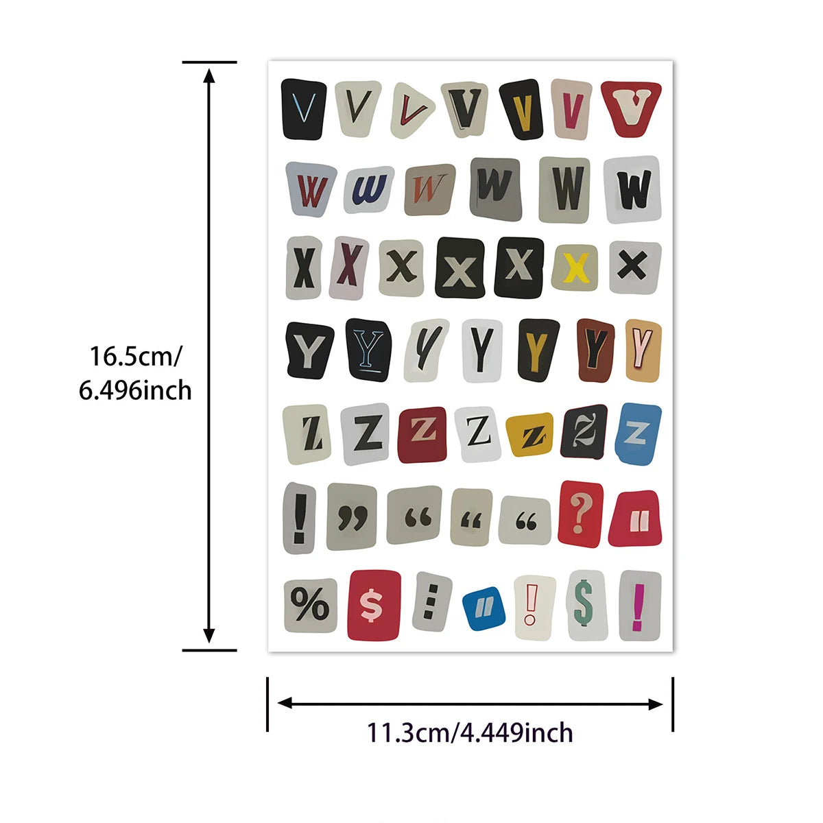 Vintage Alphabet Letter Stickers for Scrapbooking and Journaling
