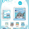 A set of miniature building blocks featuring ocean animals including a shark, dolphin, and whale models.