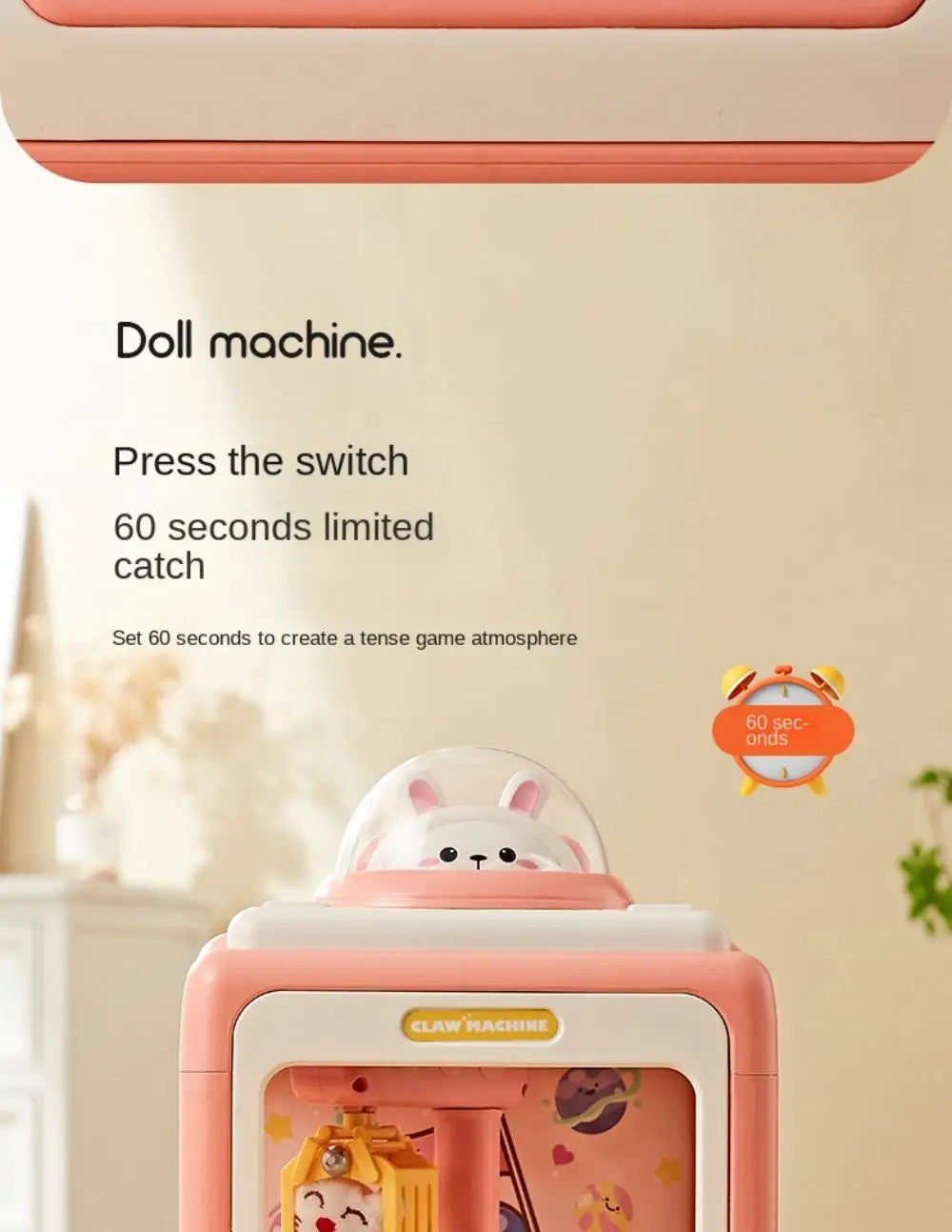 Mini Claw Machine Toy with Lights and Music for Kids