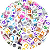 Acrylic Alphabet Beads for Jewelry Making - Mixed Letter Cubes