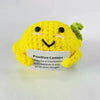 Handmade Knitted Coffee Doll with Card – Funny Crochet Desk Decor