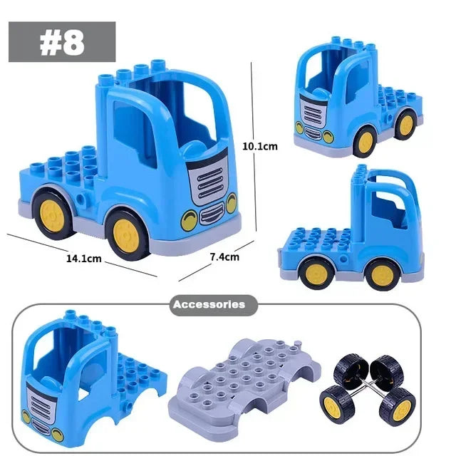 Large Building Blocks Traffic Series Vehicles Set