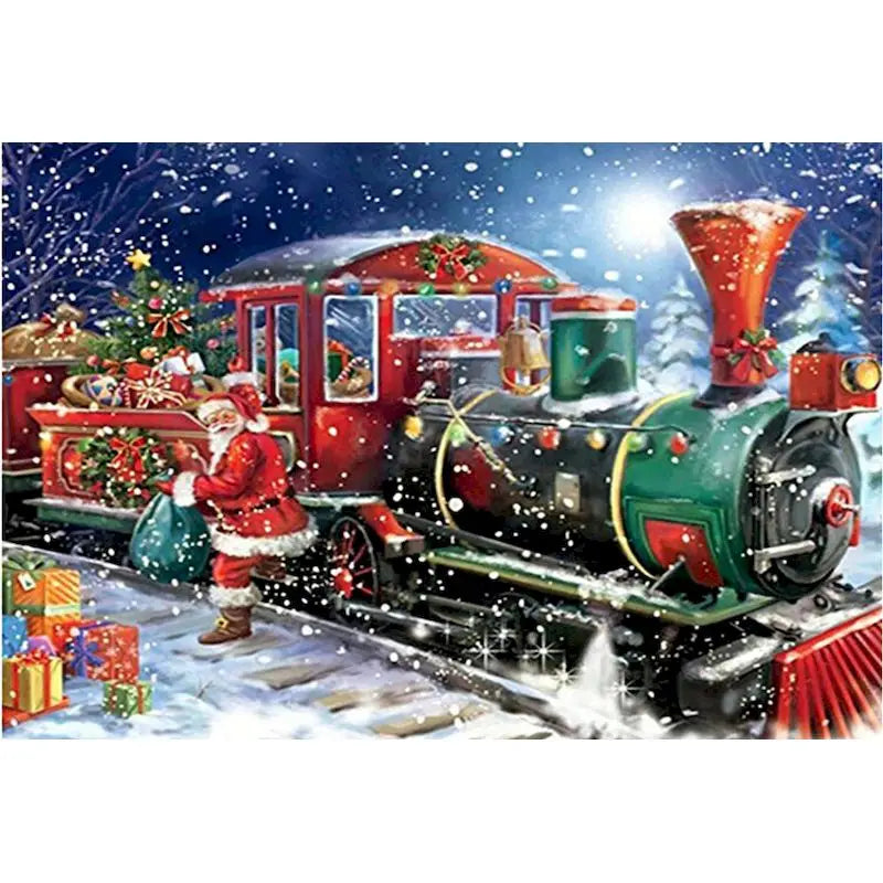 Christmas Diamond Painting Kit with Frame, Scenic Art for Adults