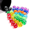 Multicolor Transparent Acrylic Dice Set – 100 Pieces