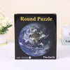 A box for a 1000-piece round puzzle depicting the Earth, set against a white background.