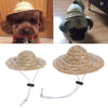 Adjustable Woven Straw Pet Hat for Small Dogs and Cats