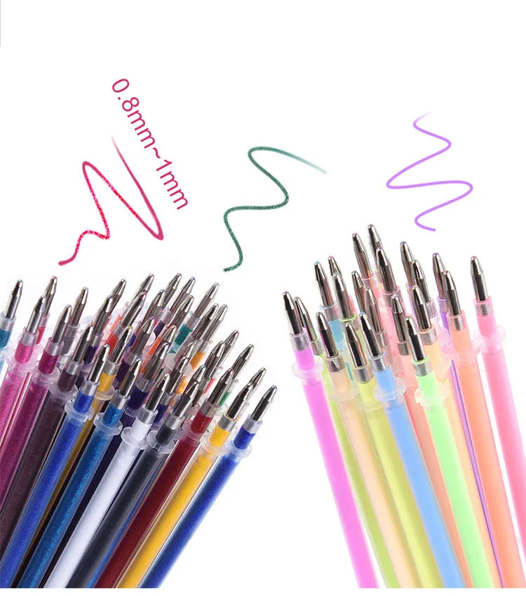 Gel Pen Refills Set – Glitter, Metallic & Neon Ink