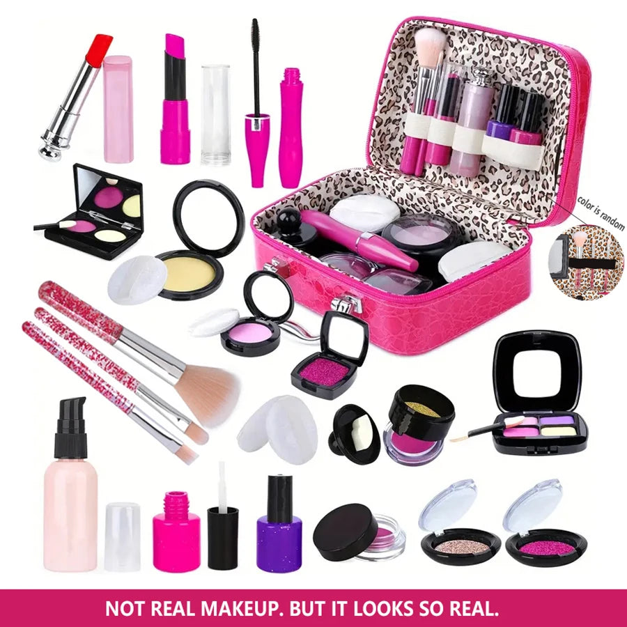 Pretend Play Makeup Kit for Kids with Storage Bag