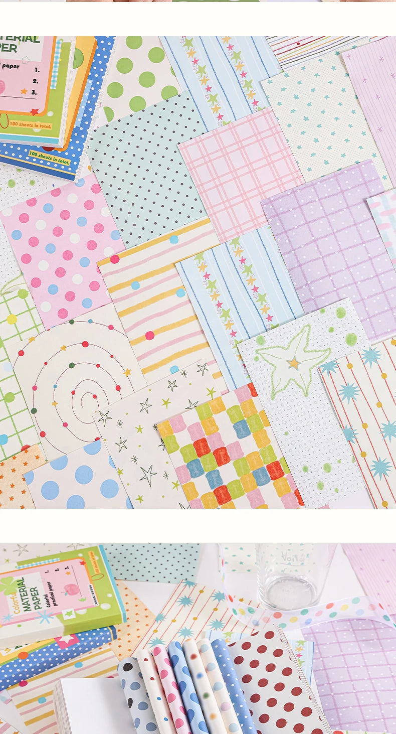 Decorative Wave & Line Memo Paper Pack for Journaling and Scrapbooking