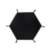 Black foldable PU leather hexagonal dice tray for tabletop games and desk organization