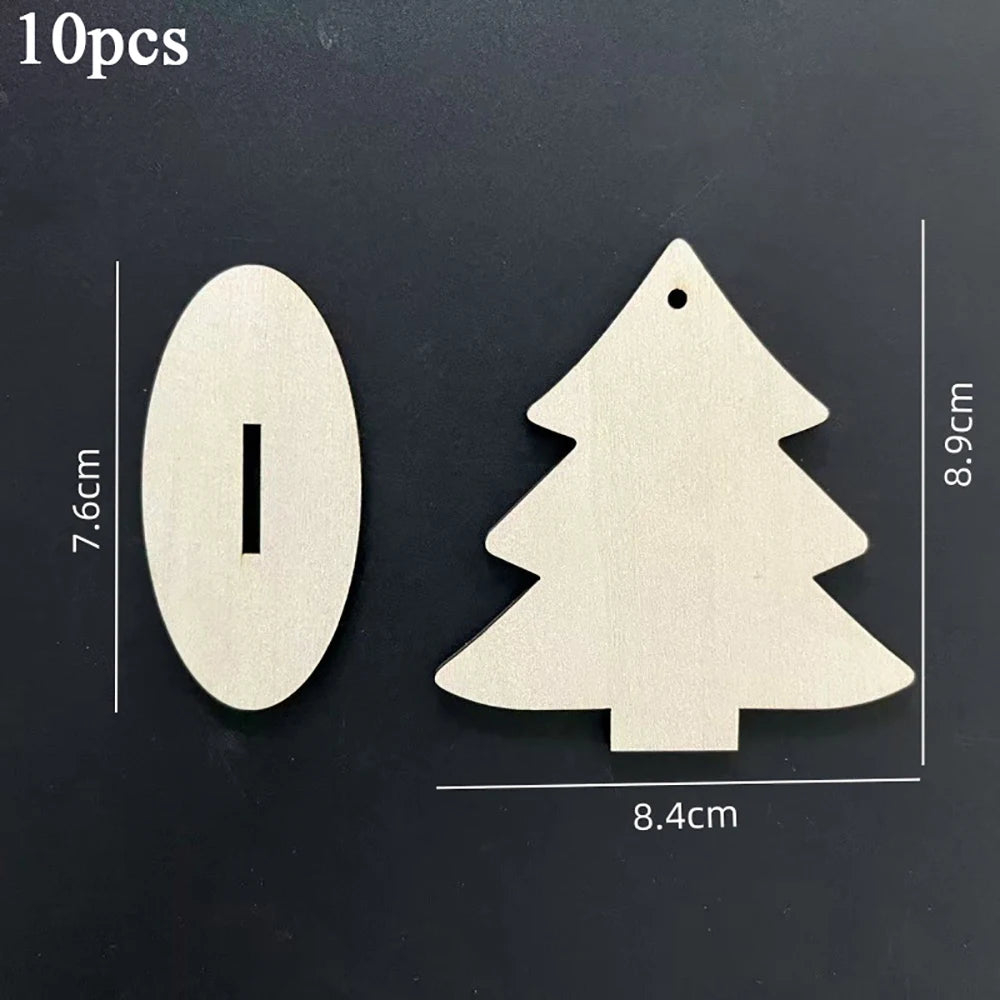 Unfinished Wooden Christmas Ornaments for DIY Painting