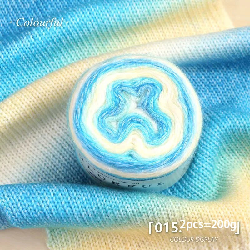 Gradient Cake Yarn – 200g Soft Wool Blend for Knitting & Crochet