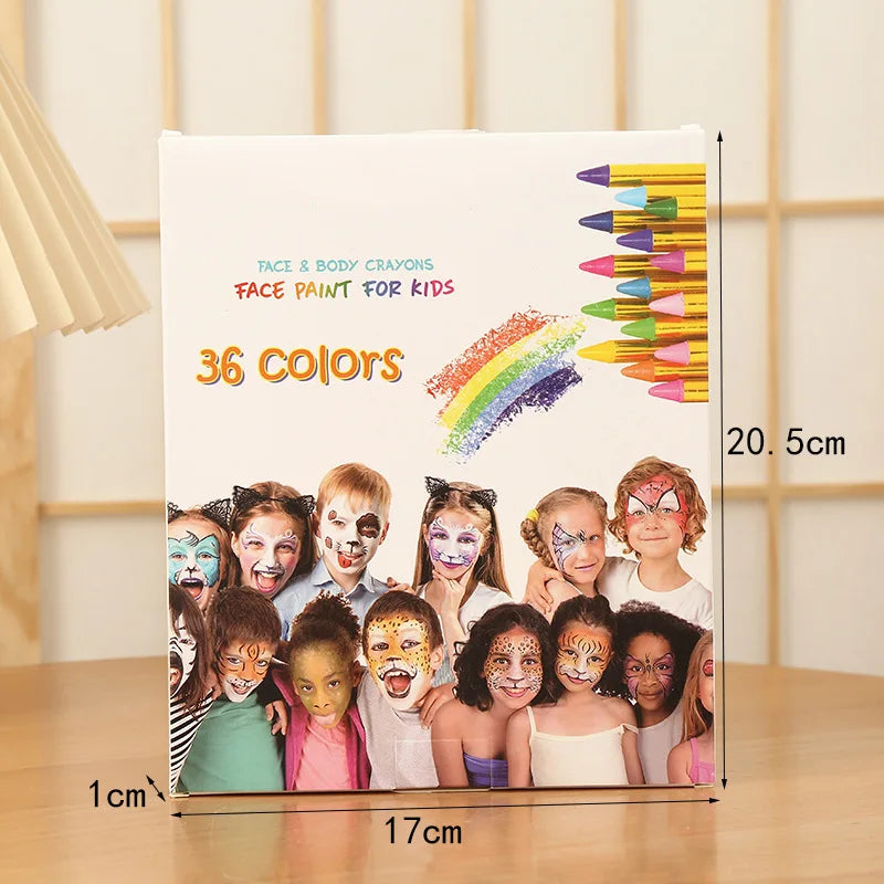 Non-Toxic Face Paint Crayons Set - Safe Face & Body Art for Halloween, Cosplay & Festivals