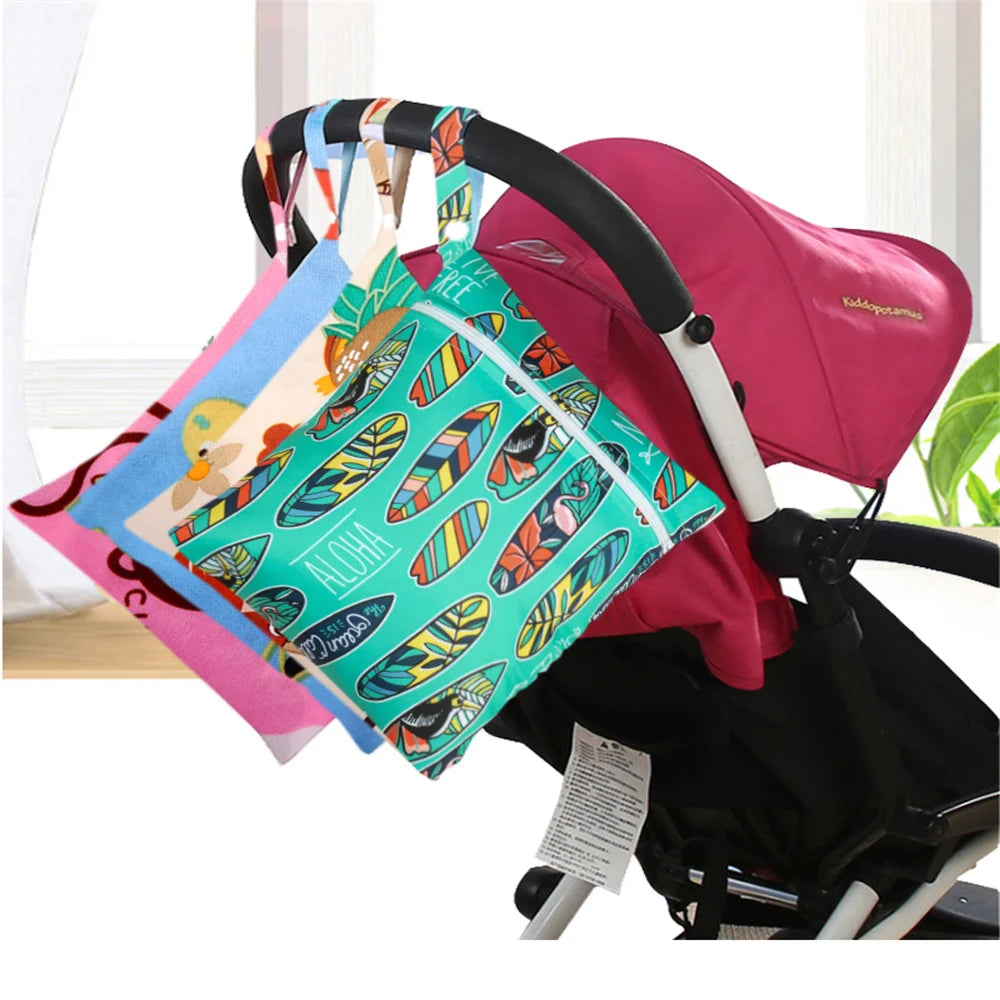 Waterproof Wet Bag with Zipper — Cute Storage for Diapers, Swimwear & More