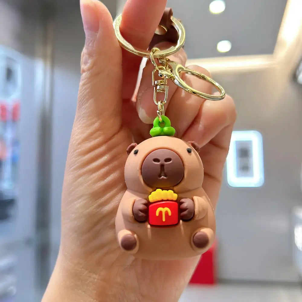Cute Capybara Keychain Charm – Soft PVC Pendant for Bags, Phones & Keys