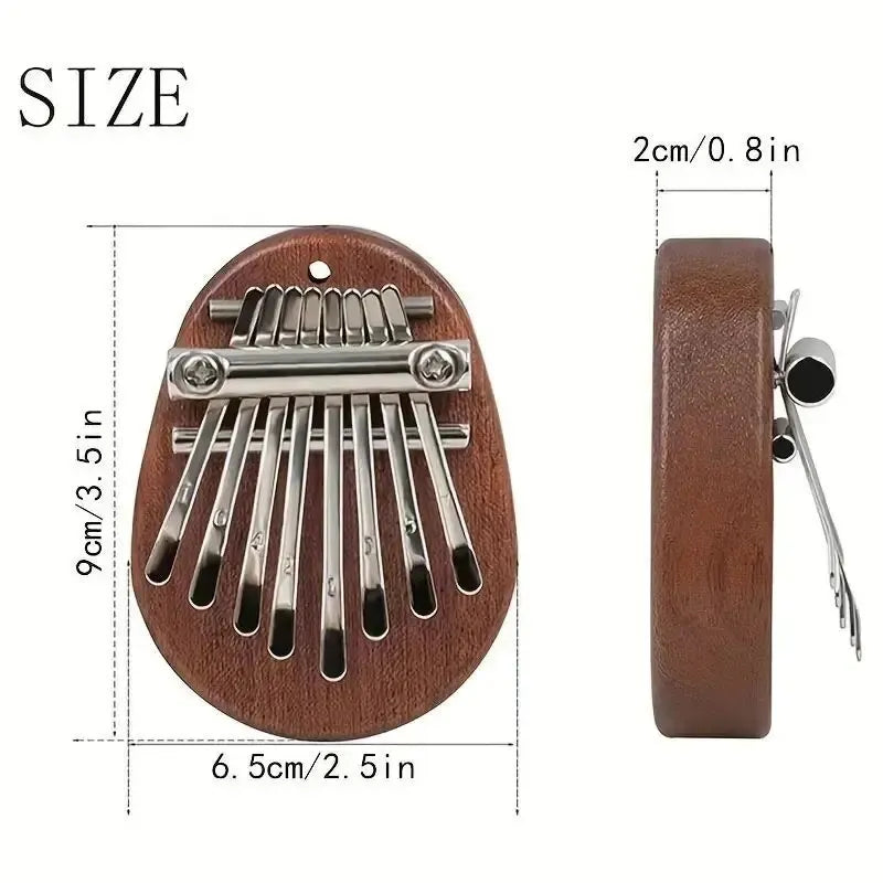 Wooden Kalimba Thumb Piano with Metal Chain