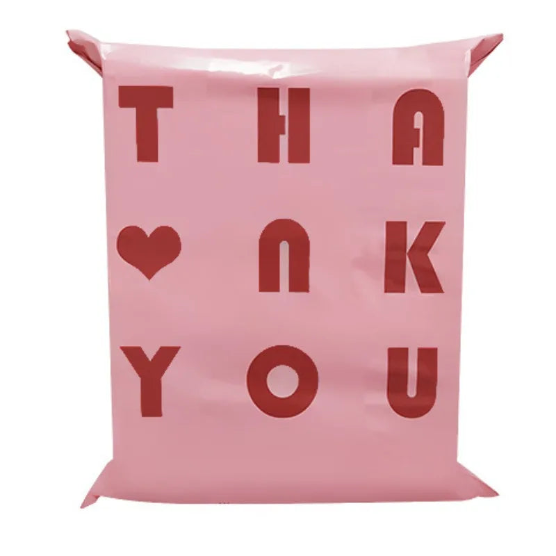 Waterproof Heart Pattern Mailing Bags with Self-Seal Strip (Pack of 100)