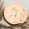 Wooden Baby Birth Memory Keepsake Set with Wristband and Display Stand