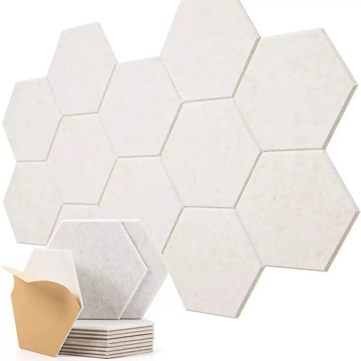 Hexagonal Self-Adhesive Acoustic Panels for Soundproofing and Echo Reduction (Pack of 5)