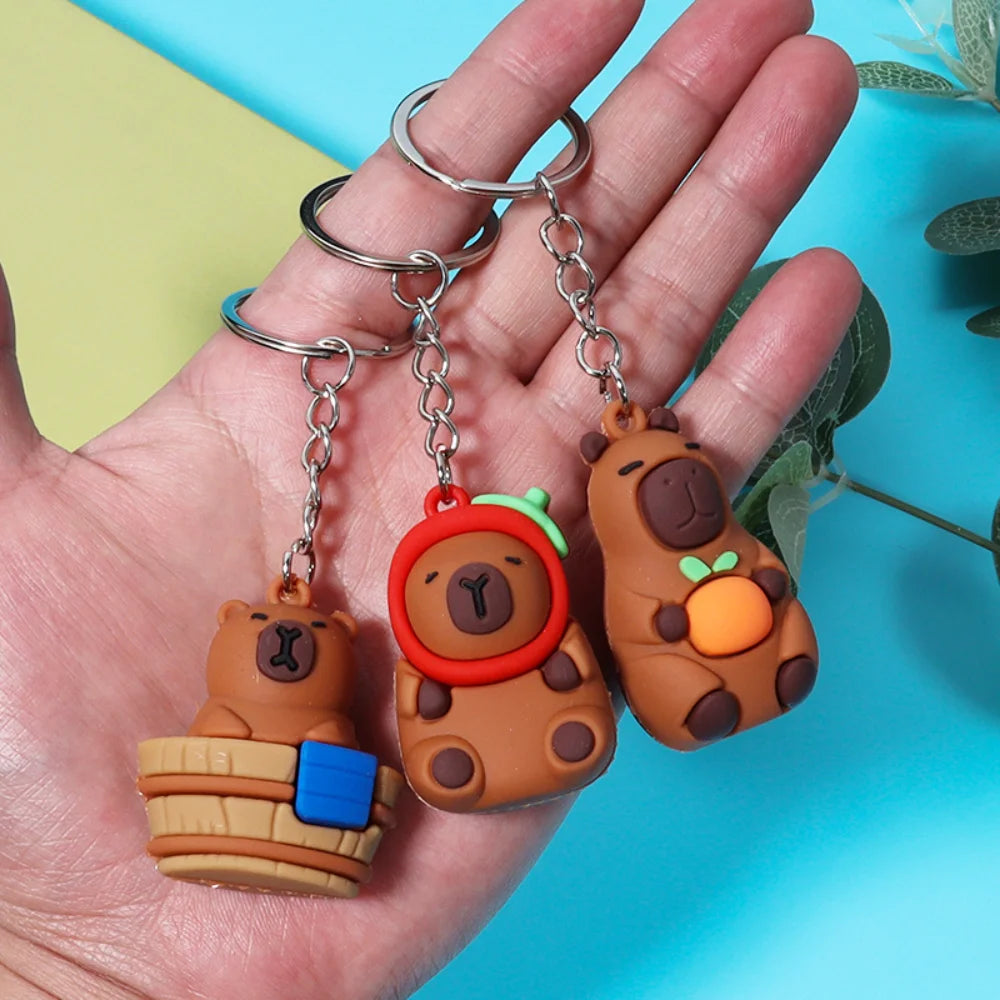 Cute Capybara Keychain Charm – Soft PVC Pendant for Bags, Phones & Keys