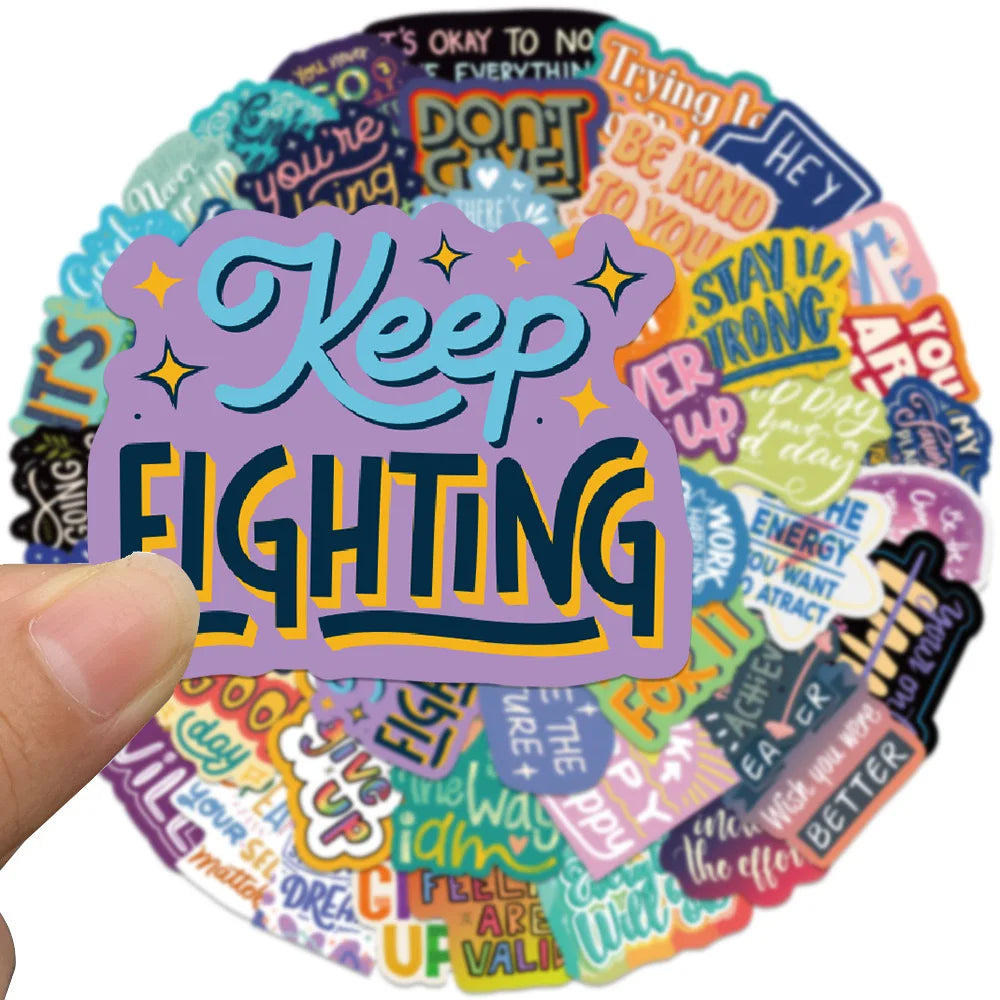 Inspirational Quote Decal Stickers for Laptops, Water Bottles & More