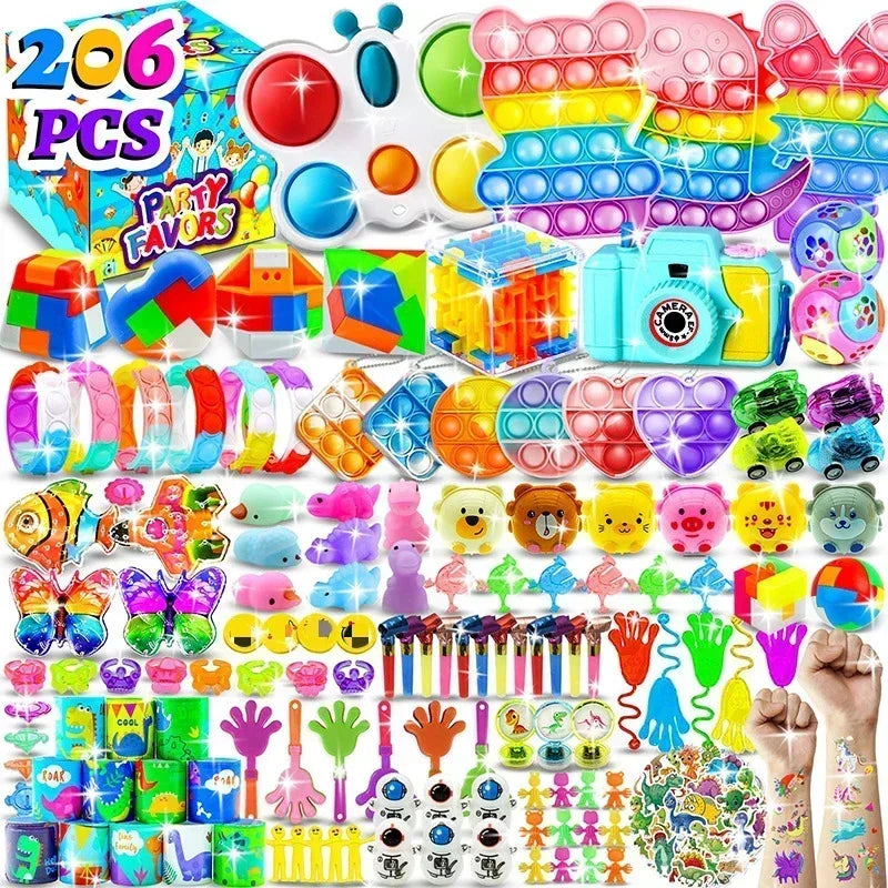 Party Favor Assortment with Snap Bracelets and Fidget Toys