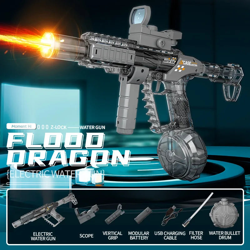 Electric Water Gun with Long-Range Shooting and Light Effects