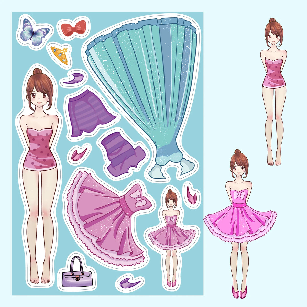 Princess Dress-Up Puzzle Sticker Set for Kids