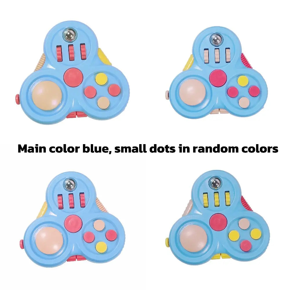 Rotating Fidget Toy with Gears, Buttons & Joystick