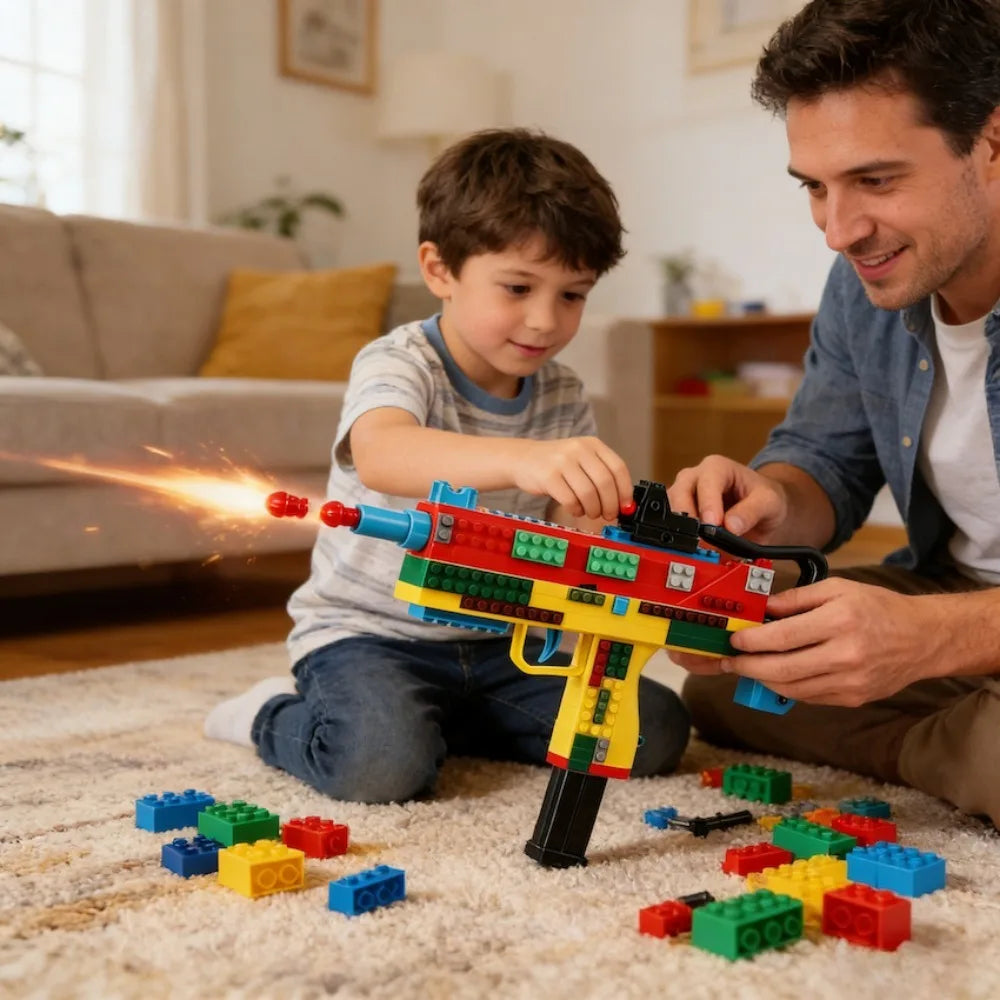 Realistic Building Block Toy Pistol with Shell-Ejecting Action