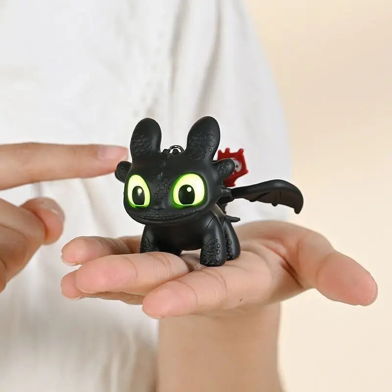 Toothless Night Light Keychain with Movable Wings