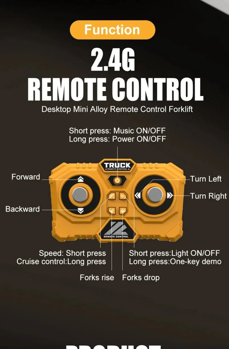 1:64 Scale Remote Control Engineering Vehicle with Lights and Sounds