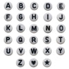 A to Z alphabet letter beads in white acrylic for jewelry making