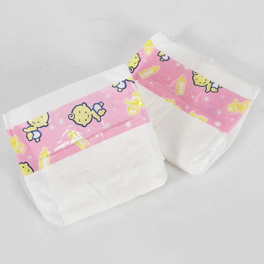 Soft Cotton Doll Diapers for Pretend Play (10-Pack)
