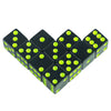 A set of ten vibrant green acrylic D6 dice for board games and RPGs