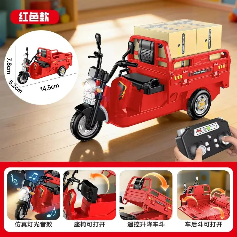 Mini Remote Control Tricycle with Liftable Bed
