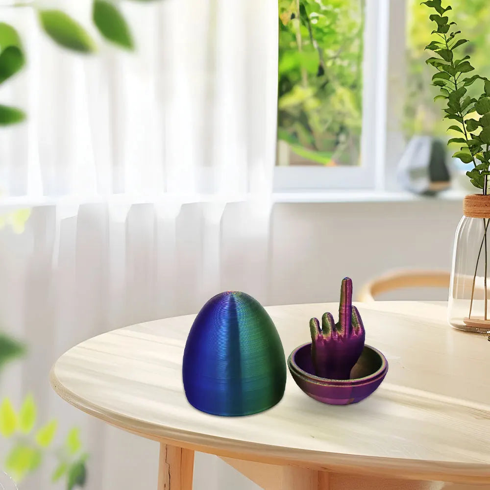 Novelty Middle Finger Easter Egg Desk Figurine