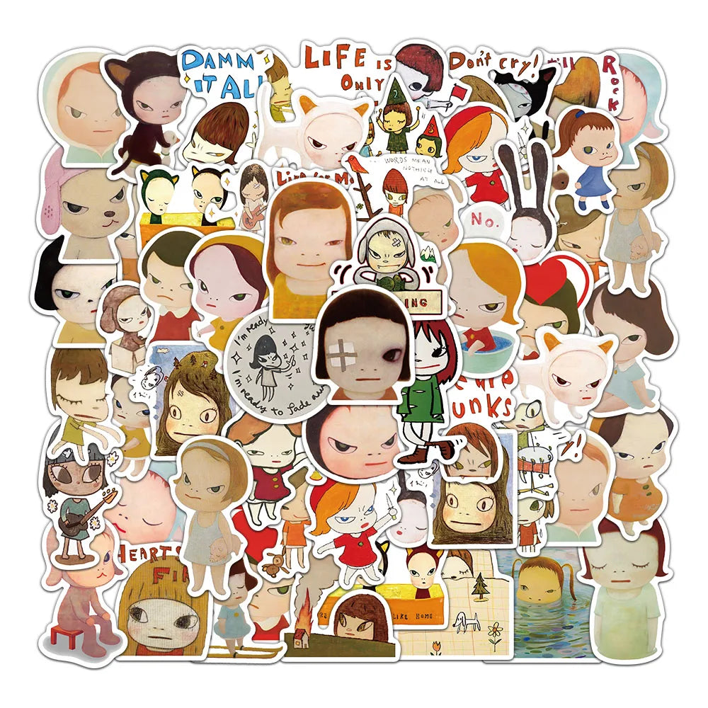 Yoshitomo Nara Inspired Waterproof Sticker Pack
