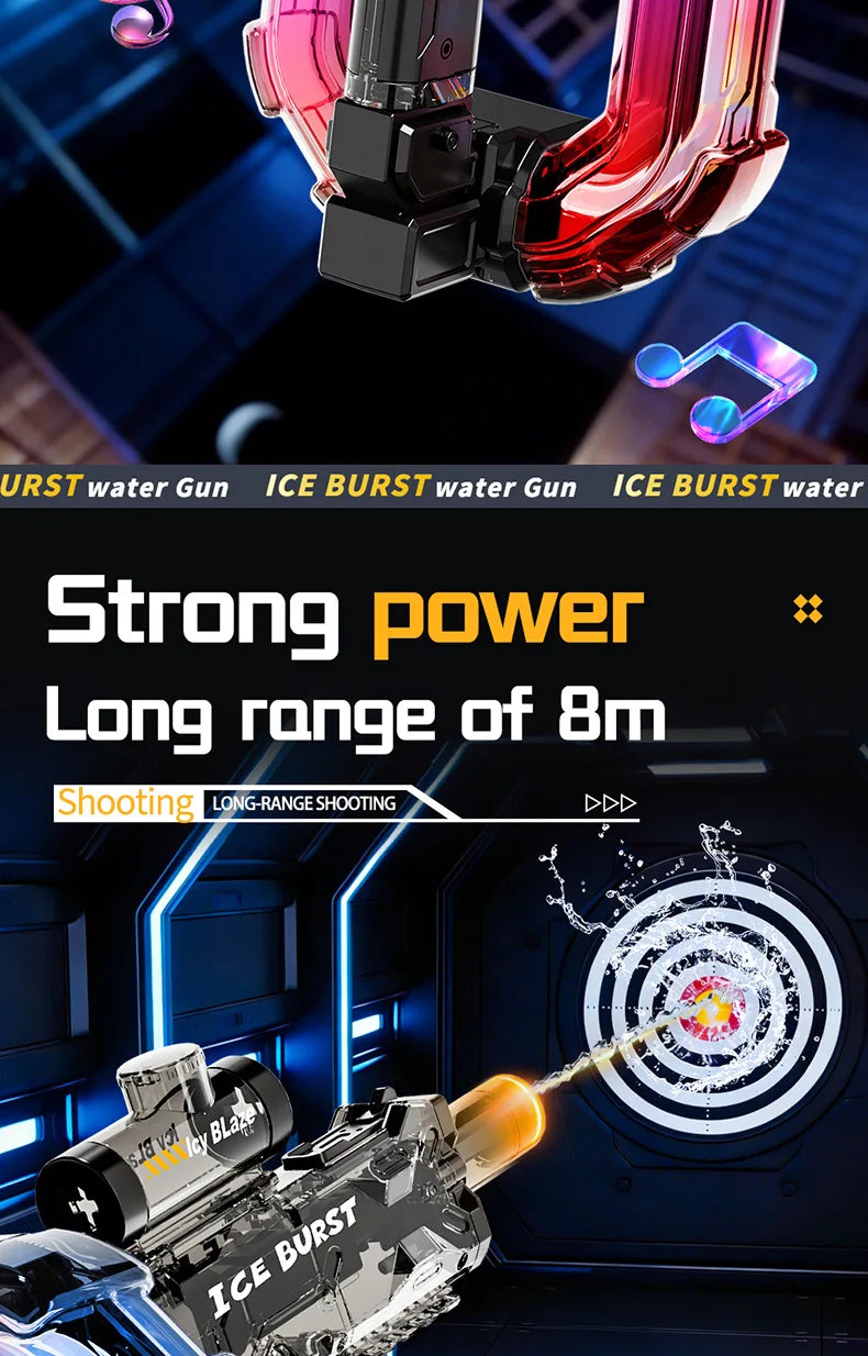 Electric Water Gun Blaster with LED Lights and Sound Effects