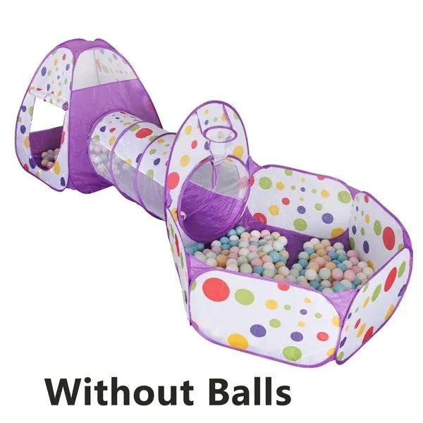 3-in-1 Kids Ball Pit Play Tent with Tunnel
