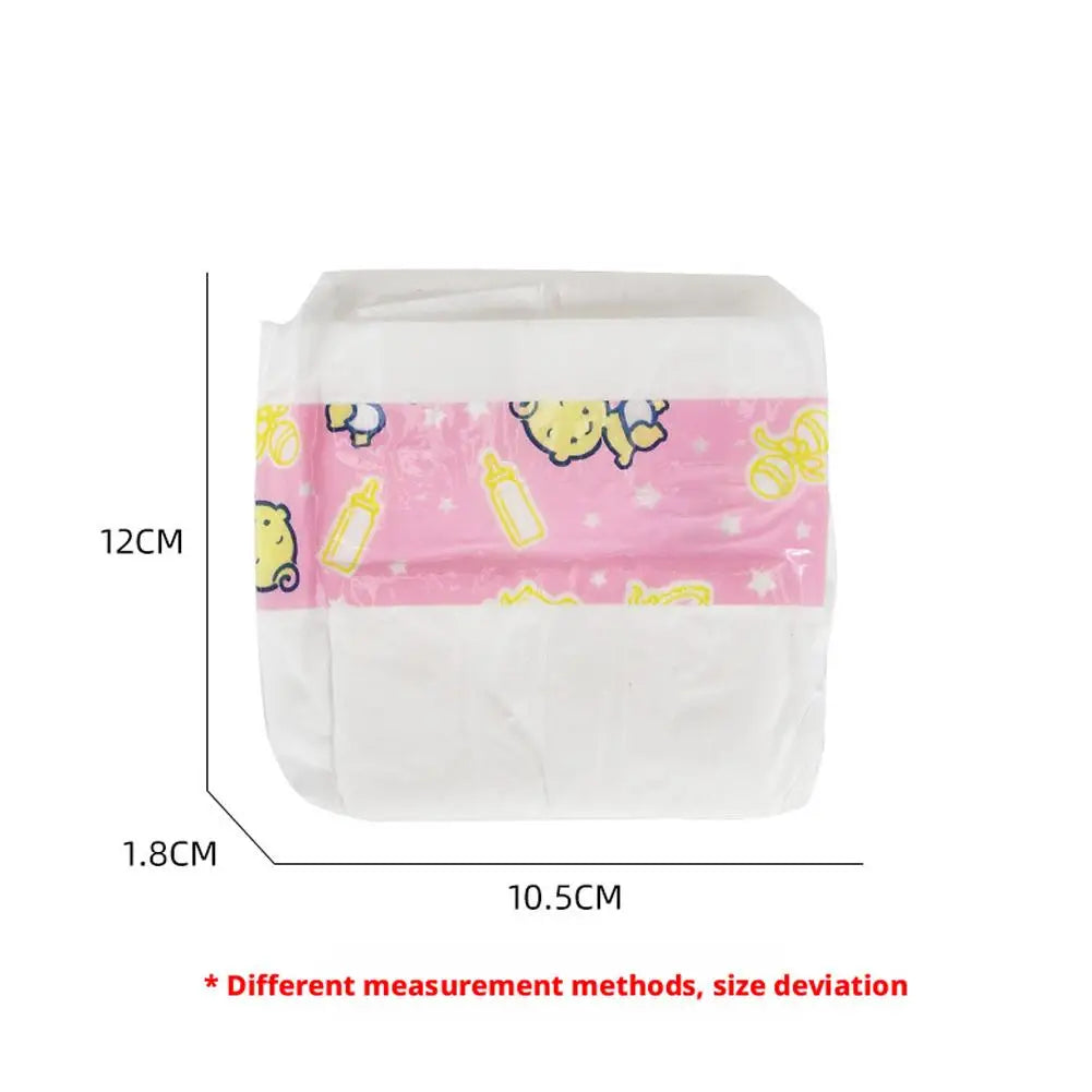 Soft Cotton Doll Diapers for Pretend Play (10-Pack)
