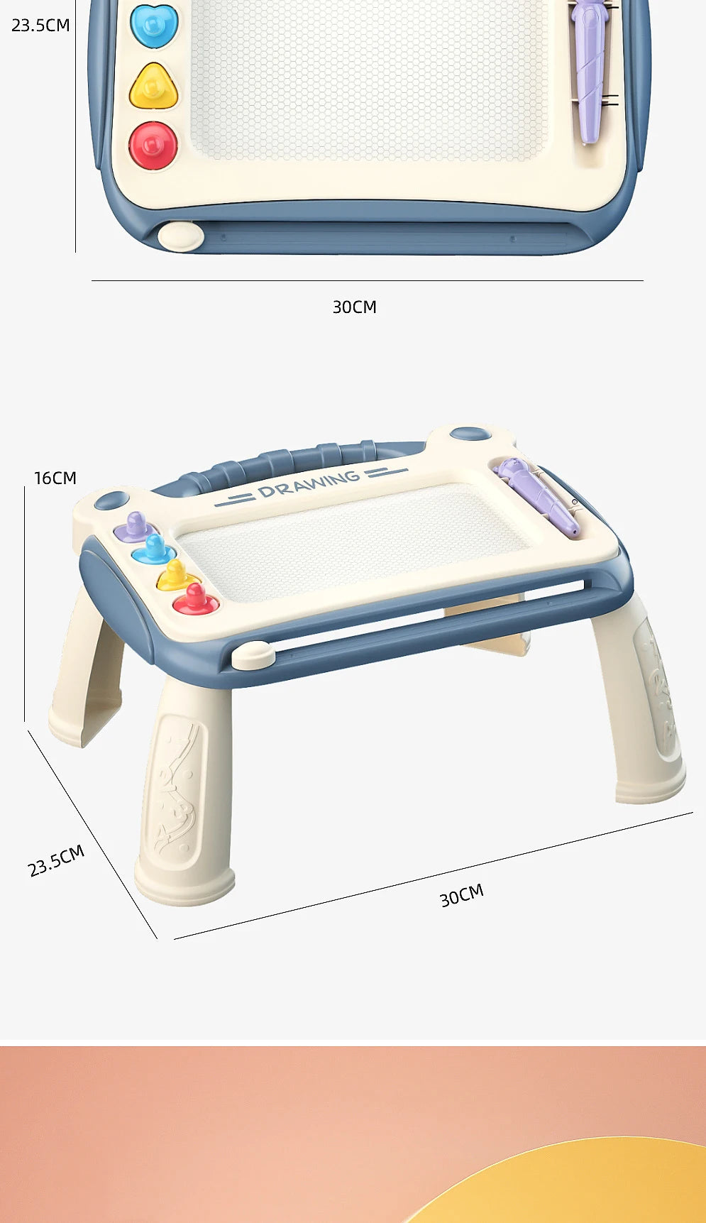 Kids Magnetic Drawing Board with Colorful Graffiti Art Pad