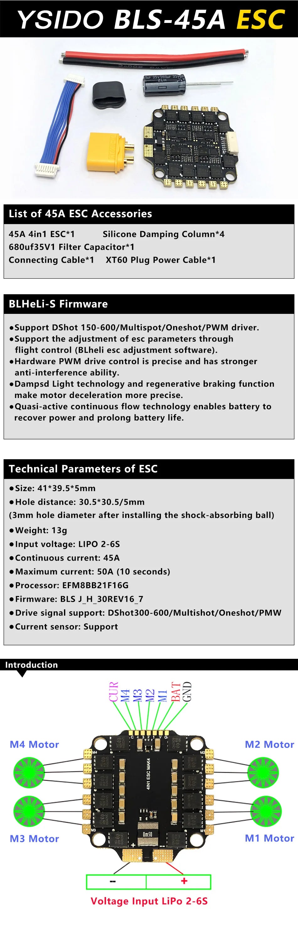 جهاز YSIDO BLS-45A ESC مع ملحقات ومواصفات تقنية